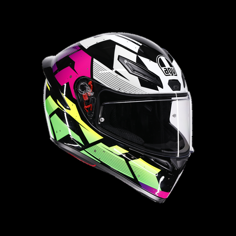 k1 s punkpulse blackpurplelime motorbike full face helmet dot e2206