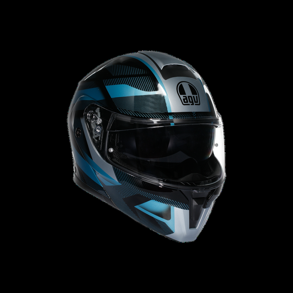 streetmodular ledro matt blackpowder blue motorbike flip up helmet dote2206