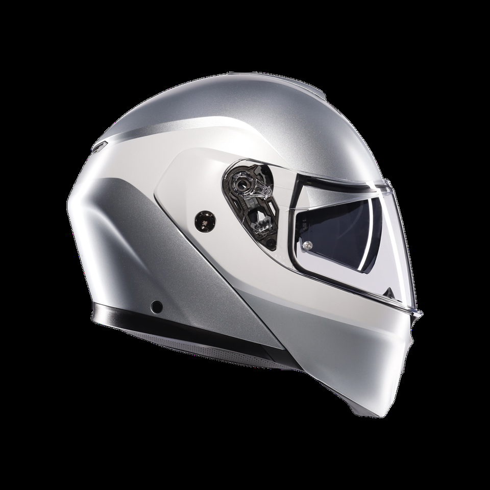 streetmodular levico matt double light grey motorbike flip up helmet dote2206