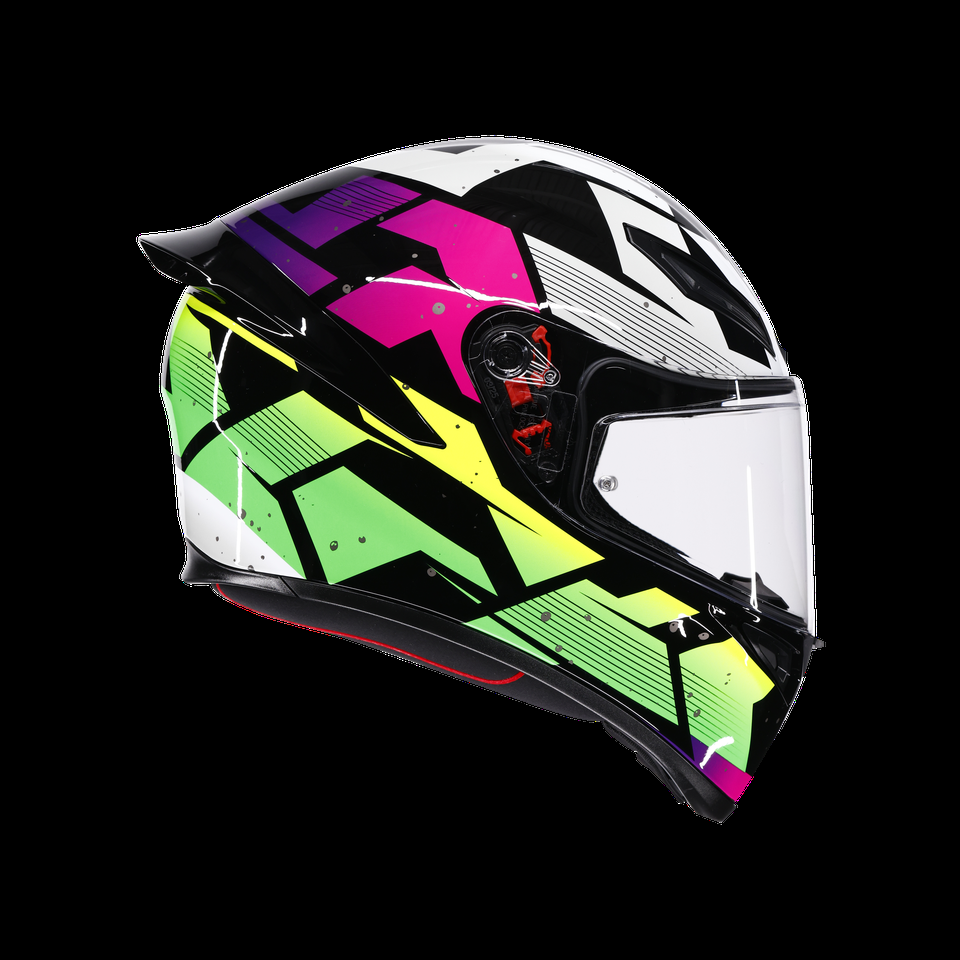 k1 s punkpulse blackpurplelime motorbike full face helmet dot e2206