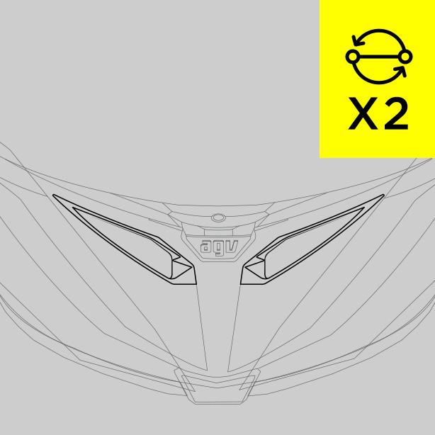 replacement of the chin vents for racing helmets