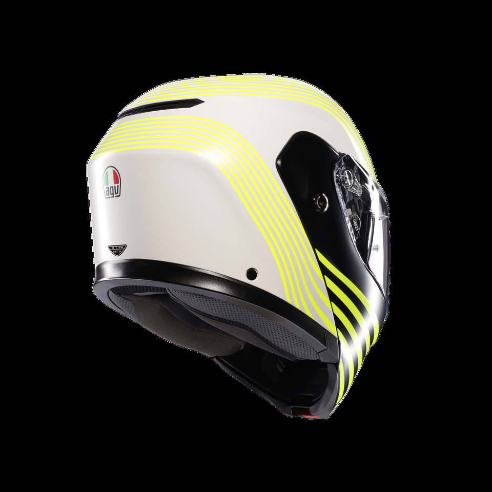 streetmodular iseo matt whiteblackyel fluo motorbike flip up helmet dote2206